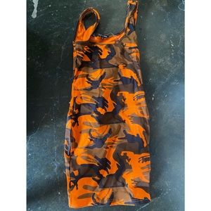 Fashion nova orange camo hunter bodycon dress perfect for Halloween
